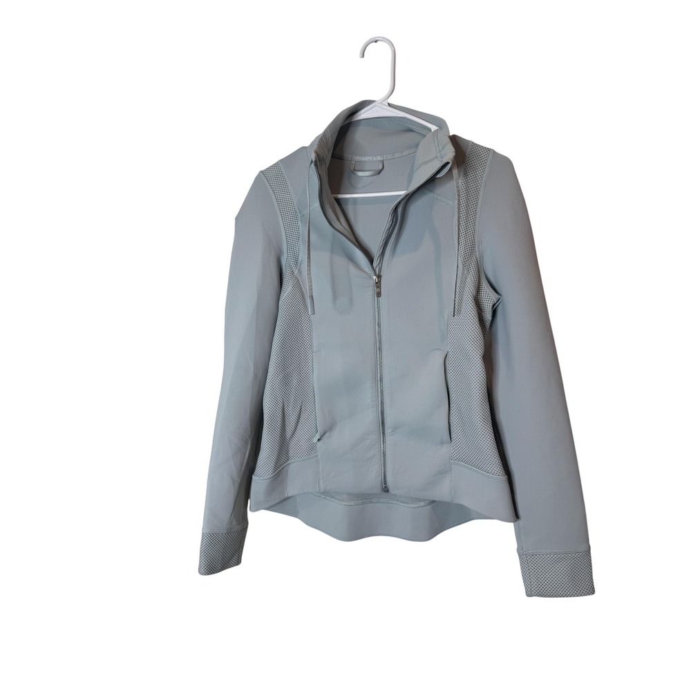 Lululemon Jacket Womens 8 Gray Full Zip Mesh Panels Athletic Pockets‎ Running